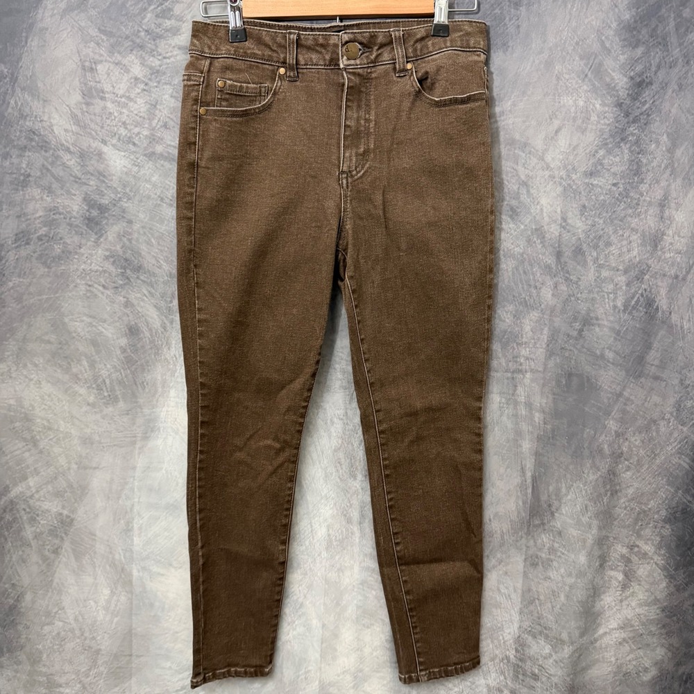 D. Jeans Brown High Rise Skinny Stretch Jeans Size 4 Repreve Fall Choc